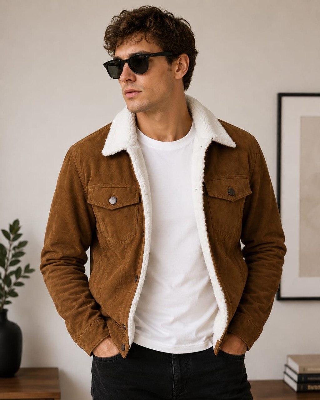 Chaqueta de Gamuza Ovejera para Hombre